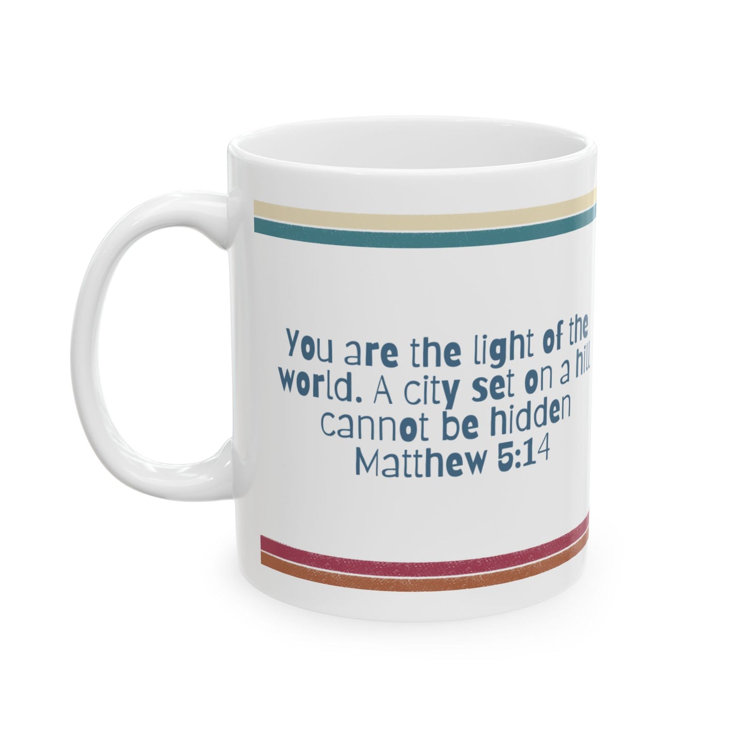 Inspiring Ceramic Mug, Motivational Coffee Cup, Be the Light Mug, Christian Gift for Her, Encouraging Tea Cup