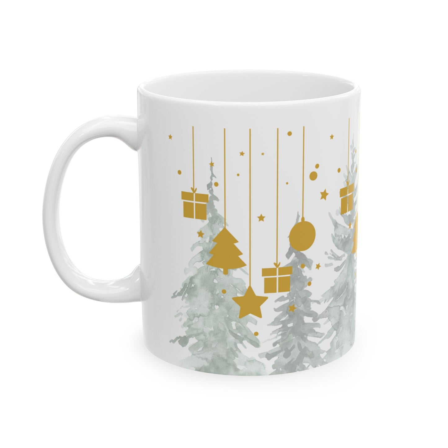 Christmas Tree Ceramic Mug, Holiday Gift, Seasonal Coffee Cup, Xmas Decor, Reusable Drinkware, Festive Beverage Container