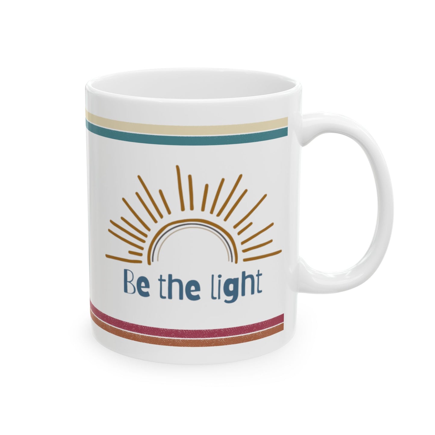 Inspiring Ceramic Mug, Motivational Coffee Cup, Be the Light Mug, Christian Gift for Her, Encouraging Tea Cup