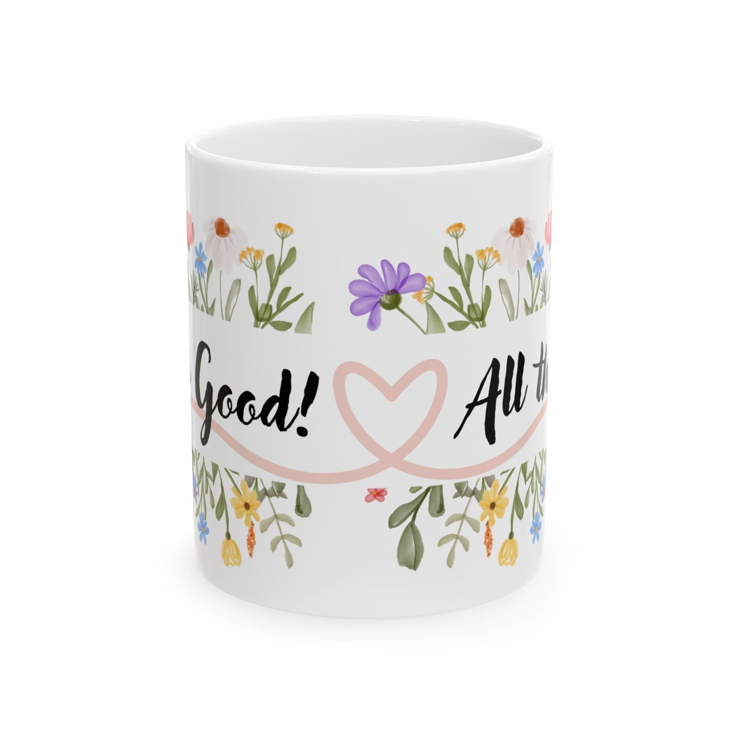 Floral Motivational Ceramic Mug | Coffee Cup | Inspirational Gift | Home Office Decor | Nature Lovers