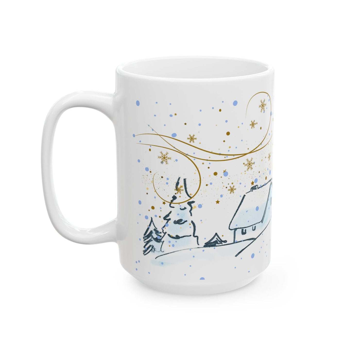 Merry Christmas Ceramic Mug, Holiday Gift for Coffee Lovers, Festive Tea Mug, Cozy Winter Decor, Hot Beverage Cup