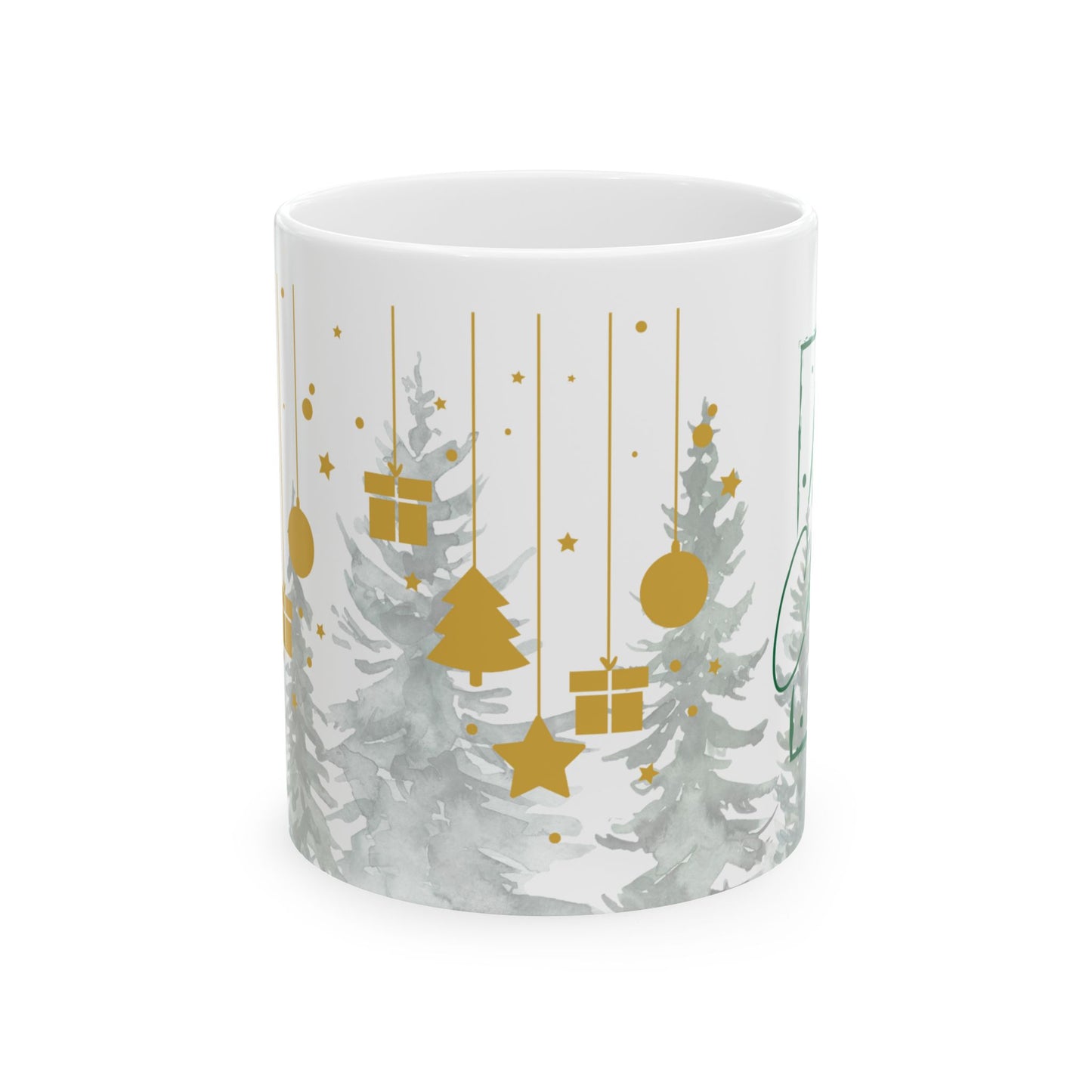 Christmas Tree Ceramic Mug, Holiday Gift, Seasonal Coffee Cup, Xmas Decor, Reusable Drinkware, Festive Beverage Container