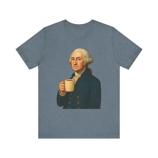 George Washington Coffee Tee, Funny T-Shirt, Unisex Graphic Tee, Americana Apparel, Gifts for History Buffs, Vintage Style Shirt