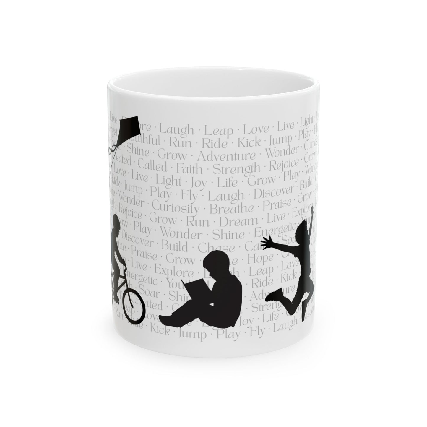 Inspiring Adventure Ceramic Mug - 11oz & 15oz, Motivational Coffee Gift for Dreamers, Ideal for Kids & Adults