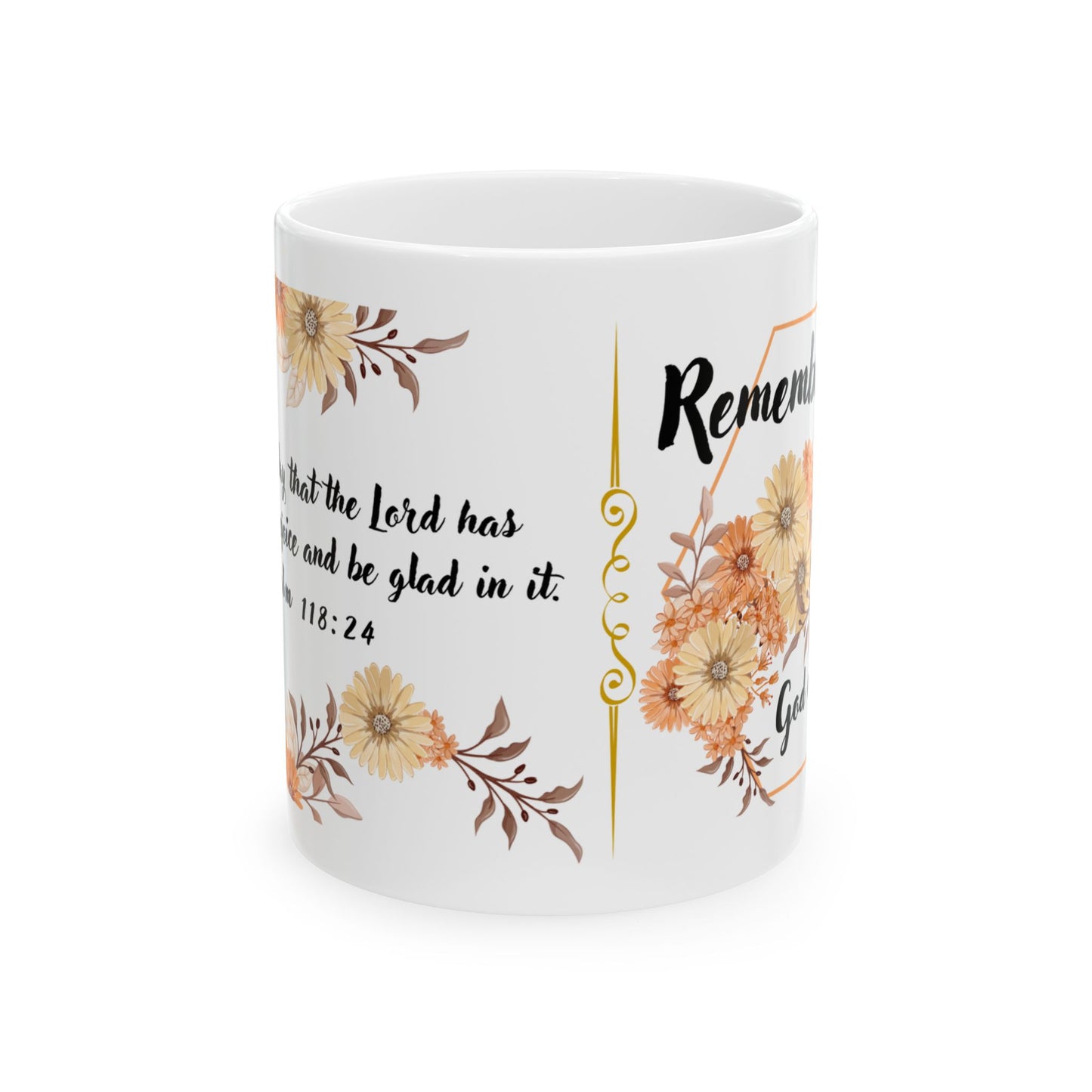 Inspirational Floral Ceramic Mug - Perfect for Daily Reflection, Gifts, Quotes, Home Decor, Coffee Lovers