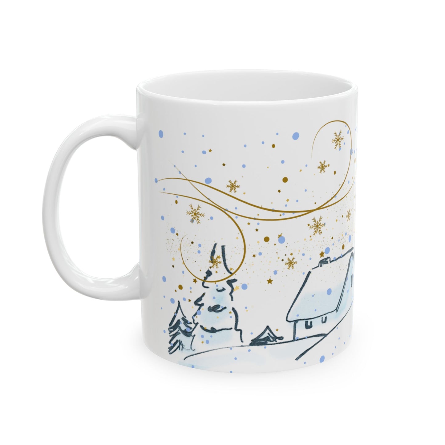 Merry Christmas Ceramic Mug, Holiday Gift for Coffee Lovers, Festive Tea Mug, Cozy Winter Decor, Hot Beverage Cup