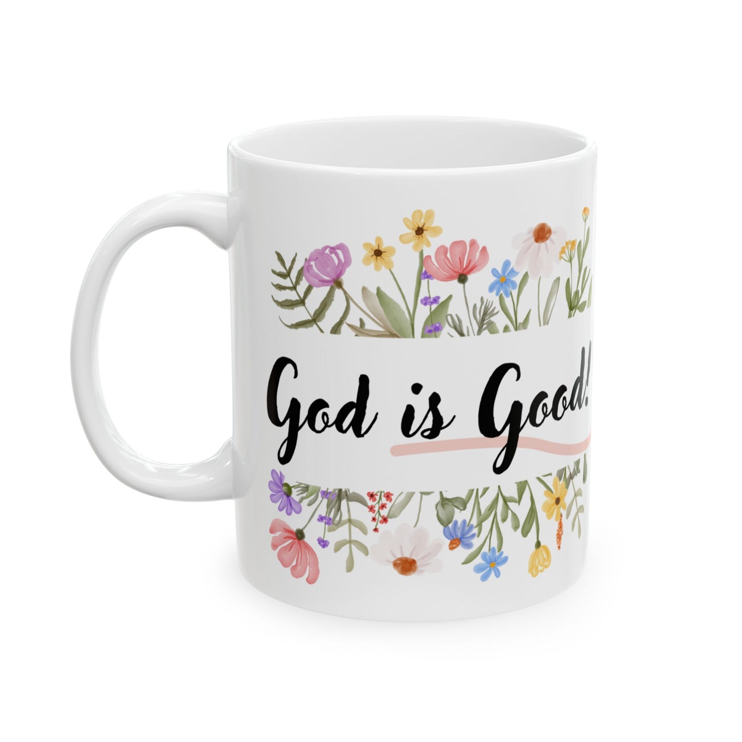 Floral Motivational Ceramic Mug | Coffee Cup | Inspirational Gift | Home Office Decor | Nature Lovers