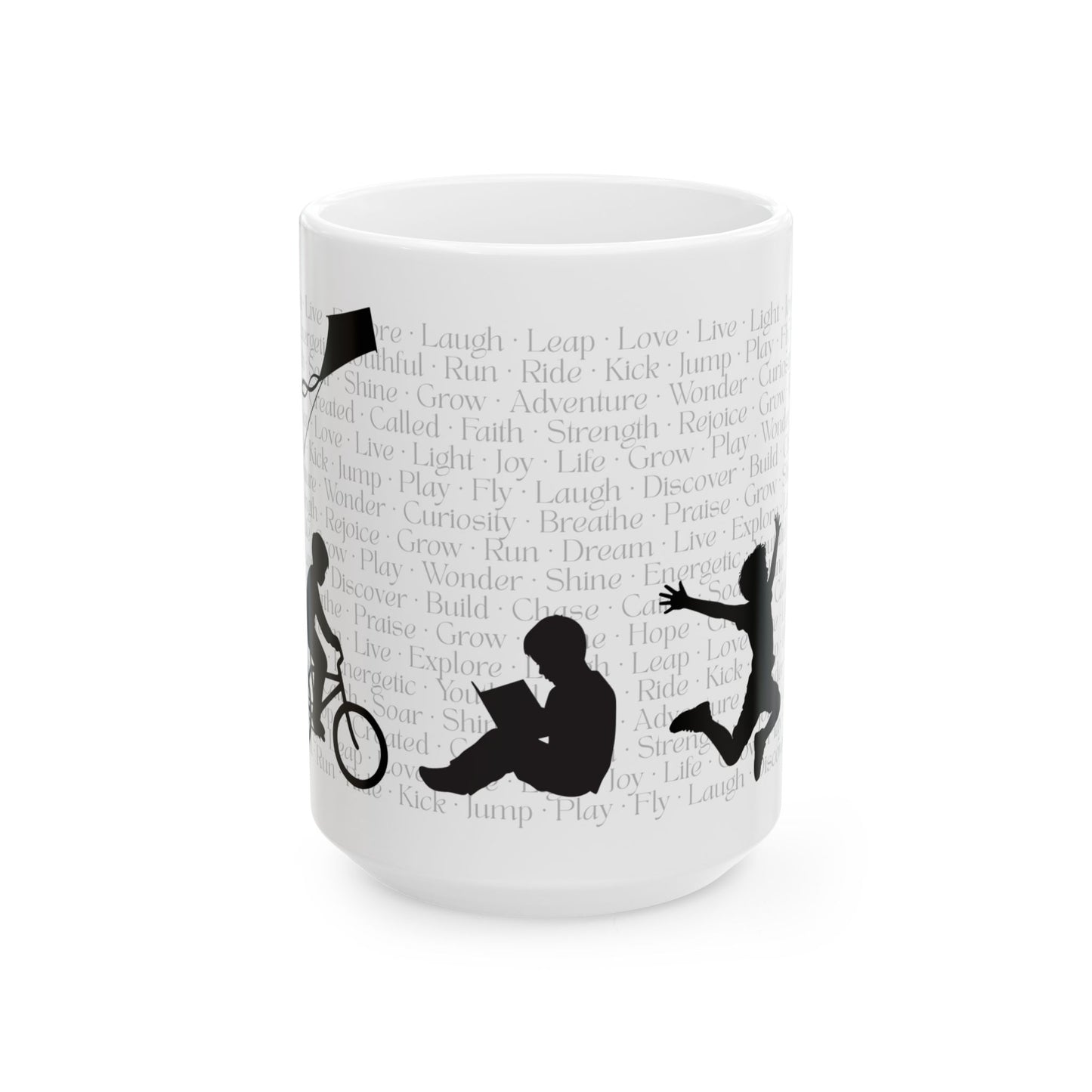 Inspiring Adventure Ceramic Mug - 11oz & 15oz, Motivational Coffee Gift for Dreamers, Ideal for Kids & Adults