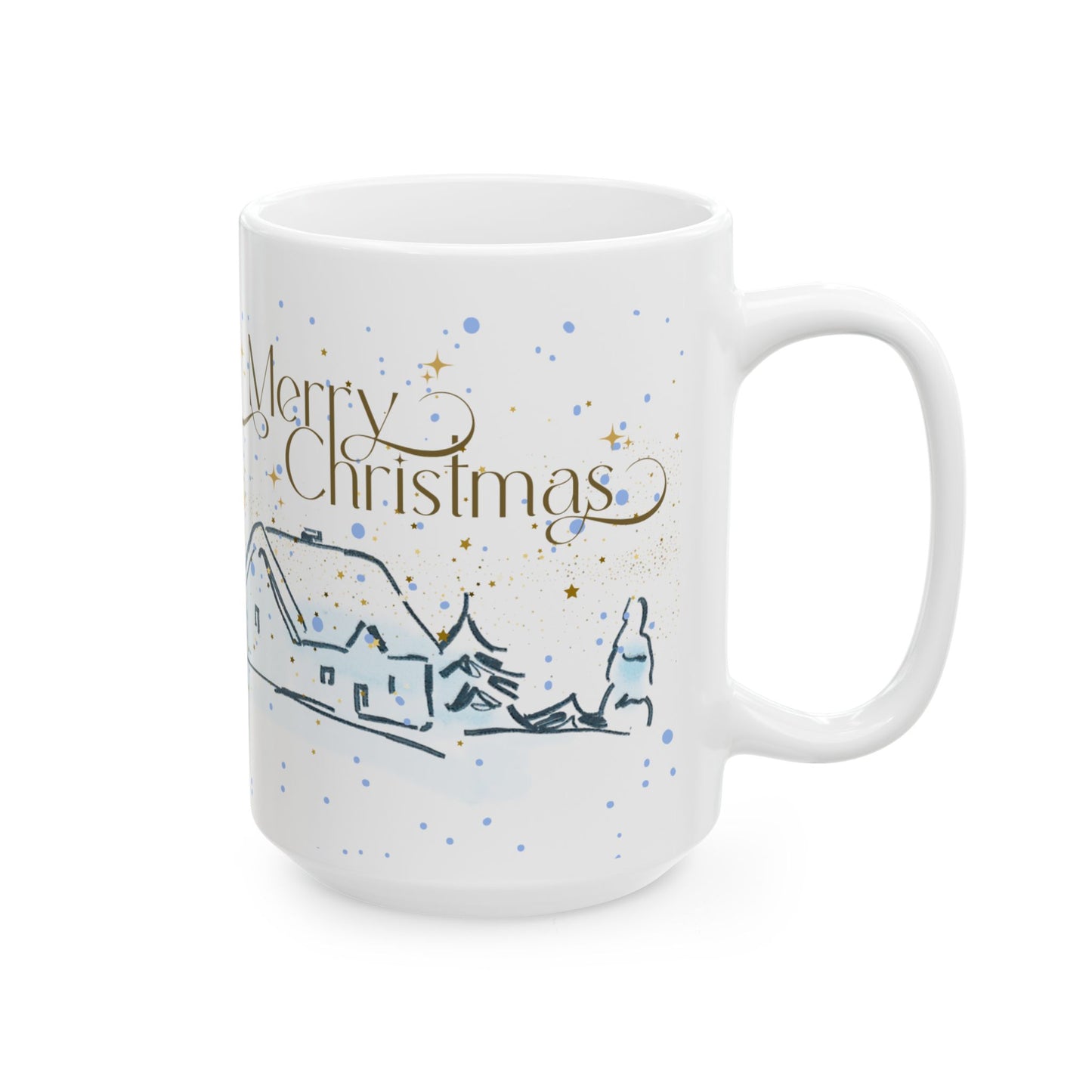 Merry Christmas Ceramic Mug, Holiday Gift for Coffee Lovers, Festive Tea Mug, Cozy Winter Decor, Hot Beverage Cup