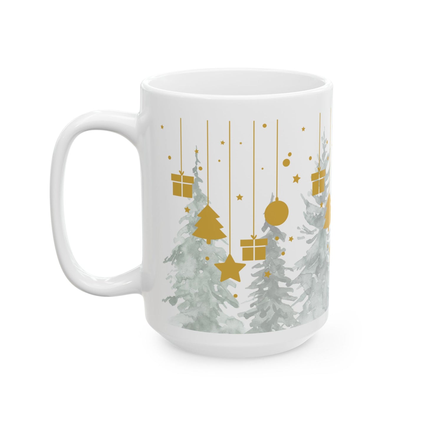 Christmas Tree Ceramic Mug, Holiday Gift, Seasonal Coffee Cup, Xmas Decor, Reusable Drinkware, Festive Beverage Container