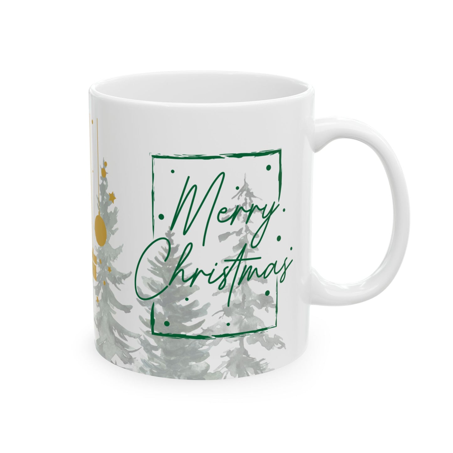 Christmas Tree Ceramic Mug, Holiday Gift, Seasonal Coffee Cup, Xmas Decor, Reusable Drinkware, Festive Beverage Container