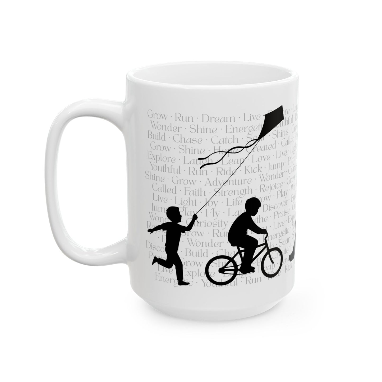 Inspiring Adventure Ceramic Mug - 11oz & 15oz, Motivational Coffee Gift for Dreamers, Ideal for Kids & Adults