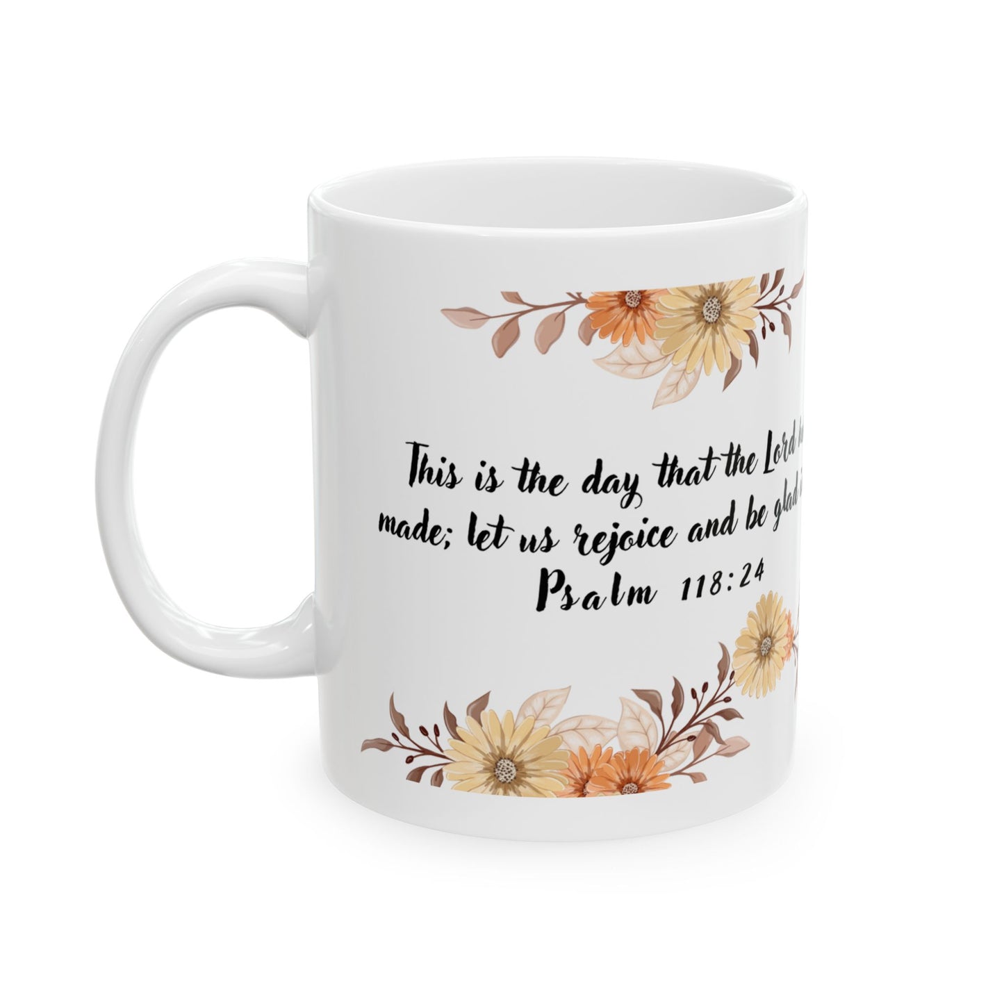 Inspirational Floral Ceramic Mug - Perfect for Daily Reflection, Gifts, Quotes, Home Decor, Coffee Lovers